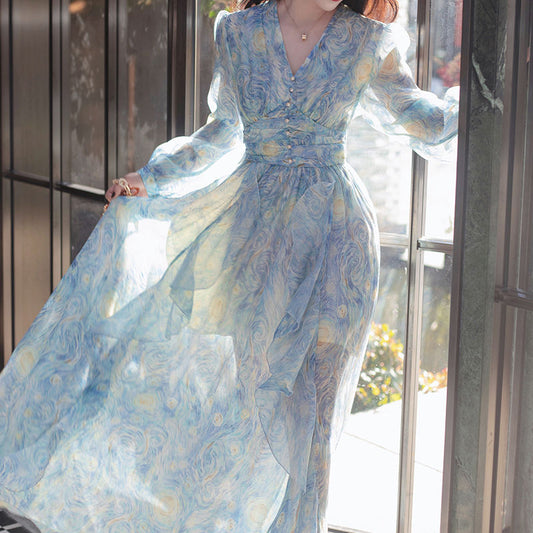 Van Gogh Starry Night dreamy long dress