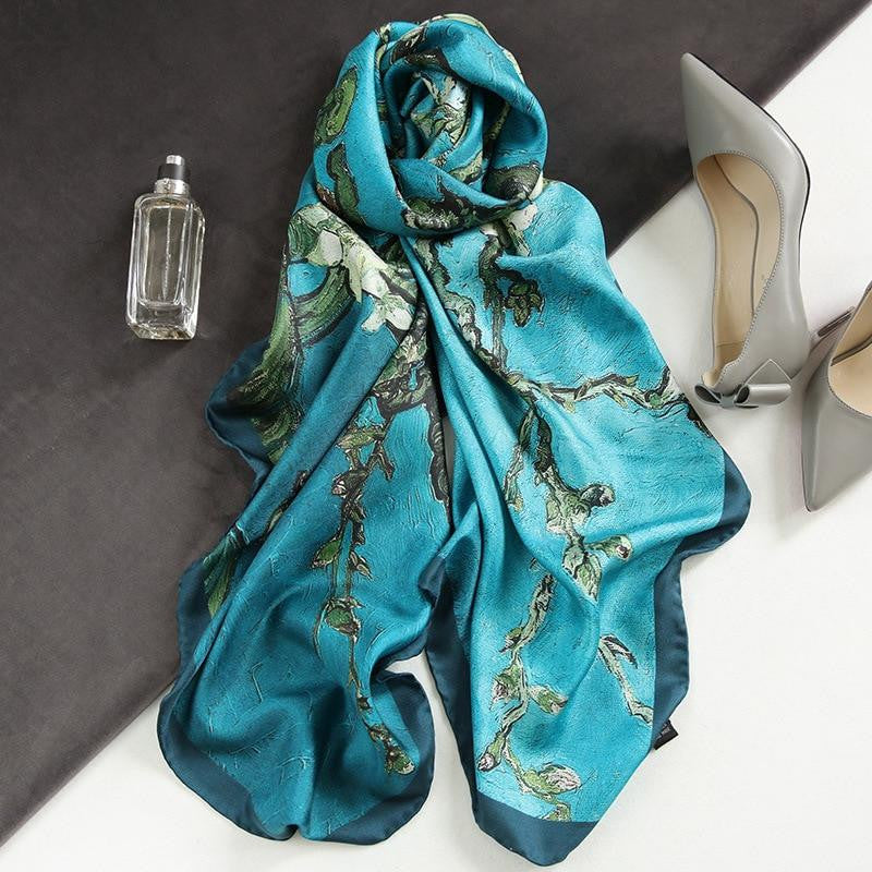 Almond blossom silk Scarf