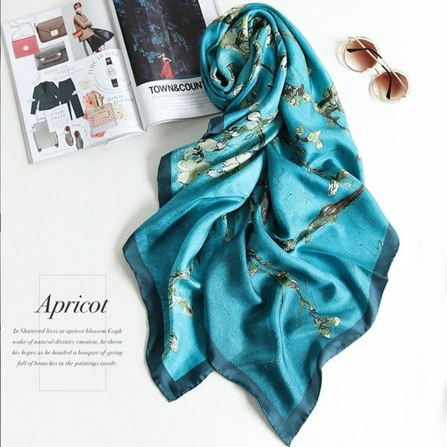 Almond blossom silk Scarf