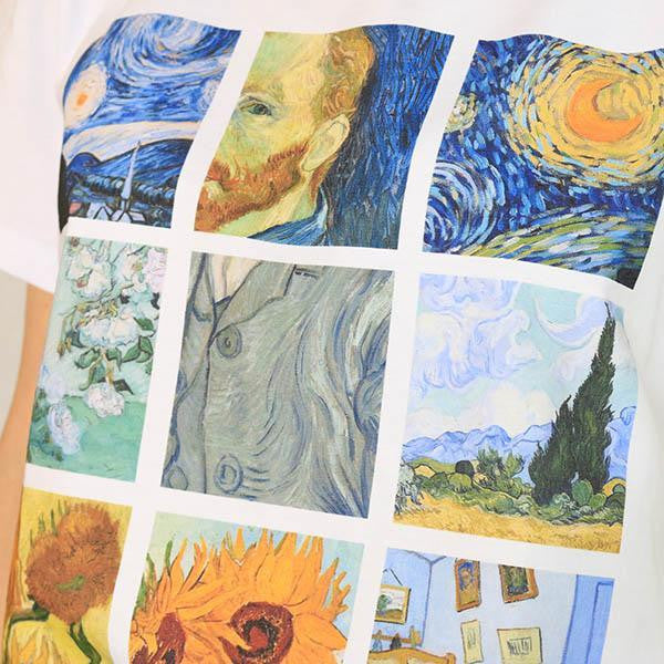 Rejilla cuadros Van Gogh - Camiseta unisex